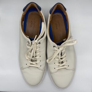 Clarks Men's Cream and Blue Sneakers